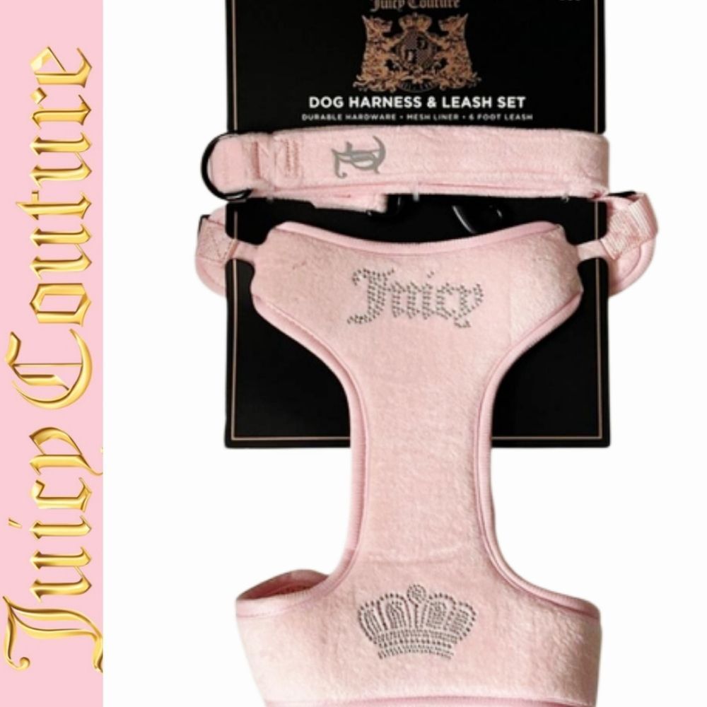 Juicy Couture Rhinestone Logo‎ Dog Harness & Leash